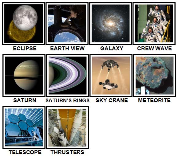 100 Pics Space Level 51-60 Answers