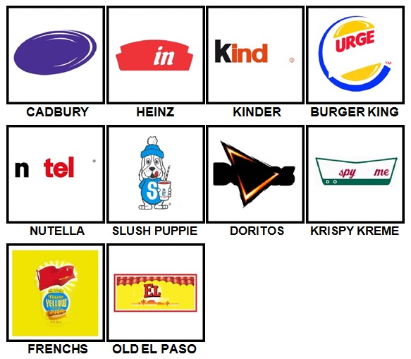 100 Pics Food Logos Level 11-20 Answers