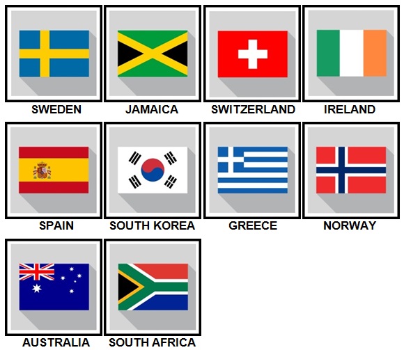 100 Pics Flags Level 11-20 Answers