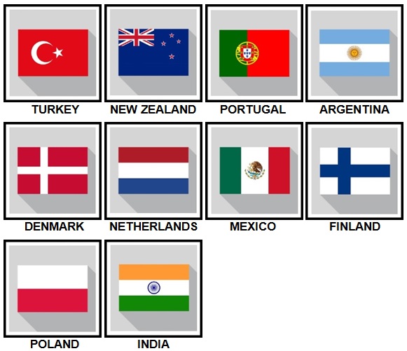 100 Pics Flags Level 21-30 Answers