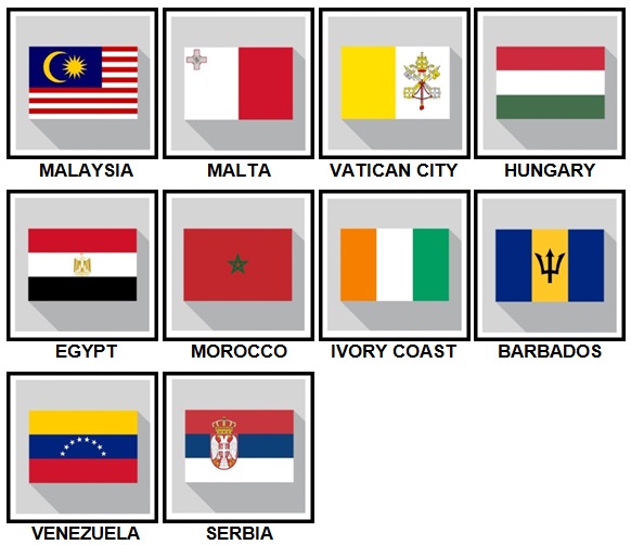 100 Pics Flags Level 61-70 Answers