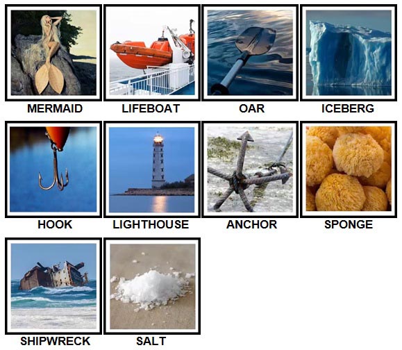 100 Pics In The Sea Level 1-10 Answers
