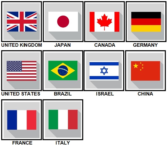 100 Pics Flags Level 1-10 Answers