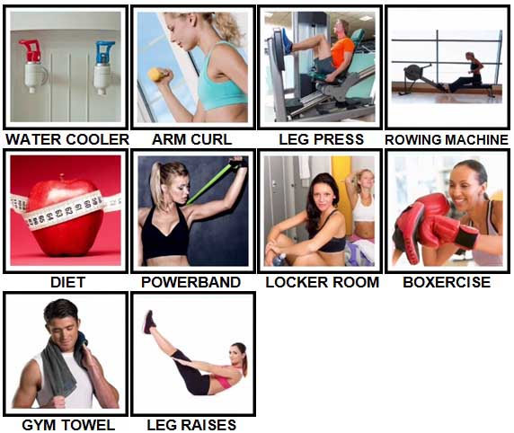 100 Pics Fitness Level 51-60 Answers