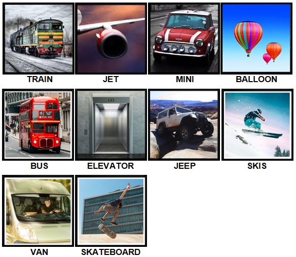 100 Pics Transport Level 1-10 Answers New