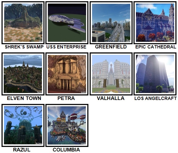 100 Pics Made In Minecraft Level 61-70 Answers New
